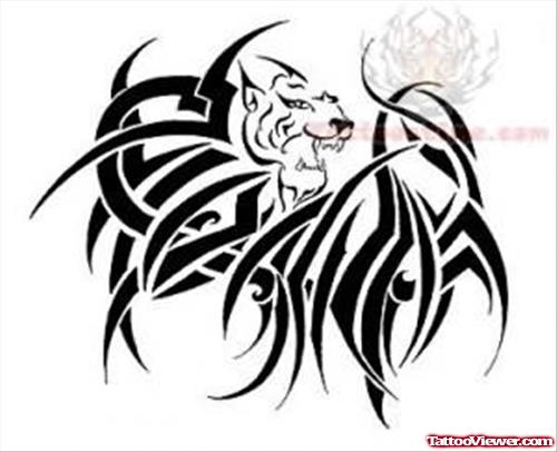 Lion Tribal Tattoo Design