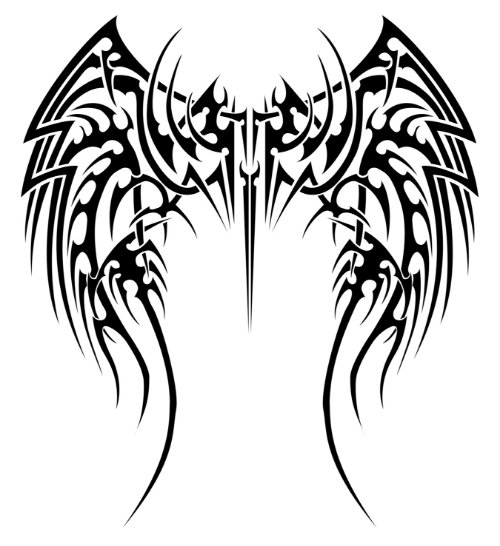 Tribal Wings Tattoos Designs For Girls