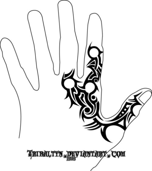 Tribal Tattoo Design For Hand