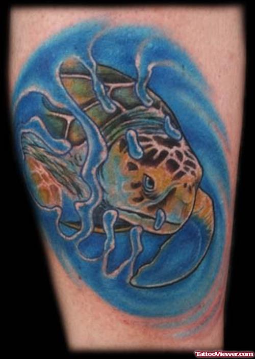 Natural Sea Turtle Tattoo