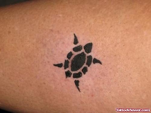 Black Ink Turtle Tattoos