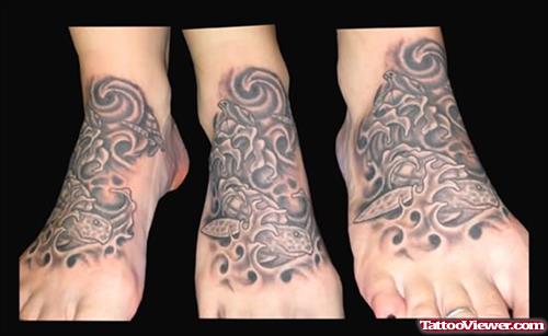 Sea Turtle Tattoos On Feet