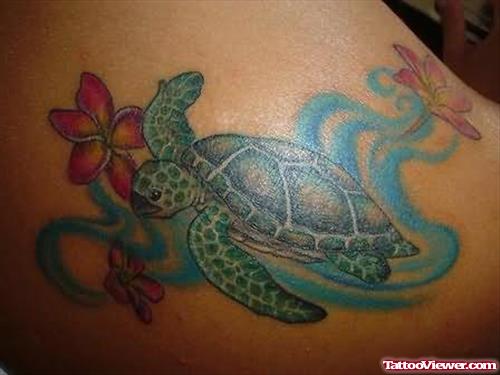 Beautiful Colorful Turtle Tattoo