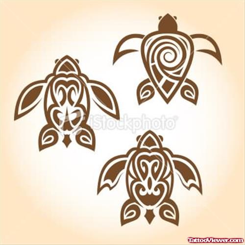 Stock Vector Turtle Tattoo Design