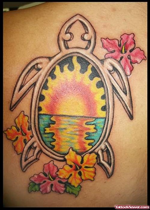 Sun In Turtle Tattoo