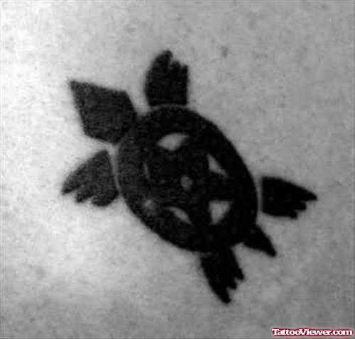Tattoo of a Black Turtle
