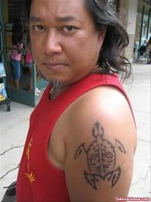 Symbolic Turtle Tattoo On Shoulder