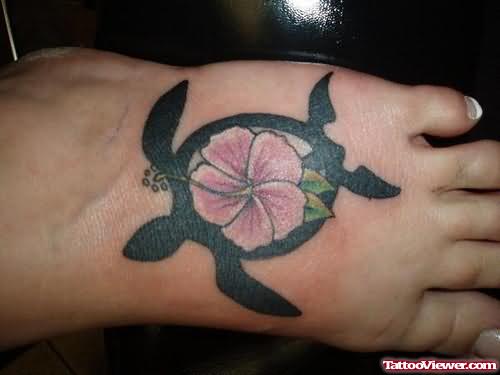 Unique Turtle Tattoo For Foot