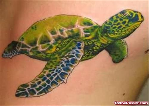 Dark Green Turtle Tattoo