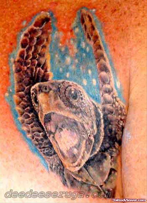 Angry Turtle Head Tattoo