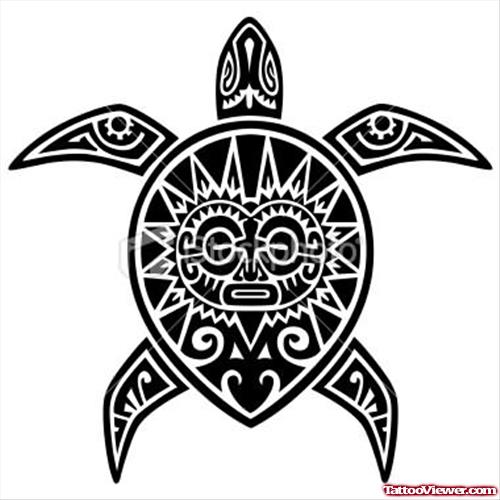 Maori Turtle Tattoo Design