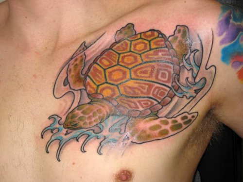 Tattoos Of Turtles On Chest