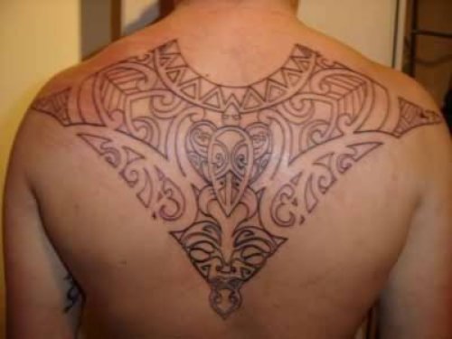 Polynesian Turtle Tattoo On Back