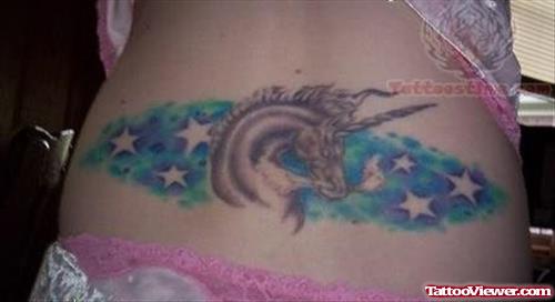 Unicorn Tattoo For Lower Back