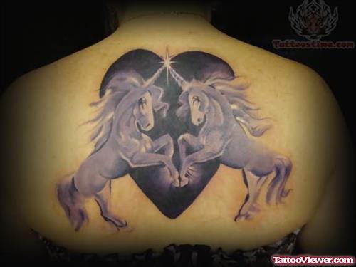Unicorn Upper Back Tattoo