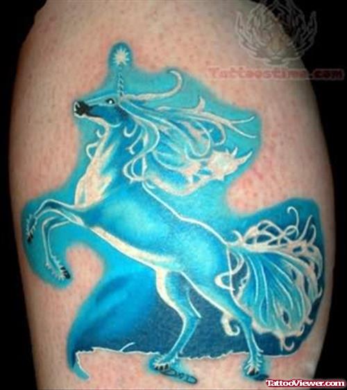 Dark Color Unicorn Tattoo