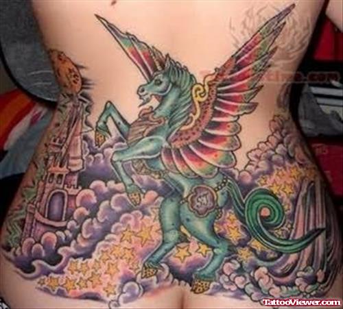 Unicorn Tattoos On Lower Back