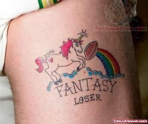 Fantasy Unicorn Tattoo On Back