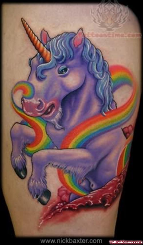 Color Ink Unicorn Tattoo
