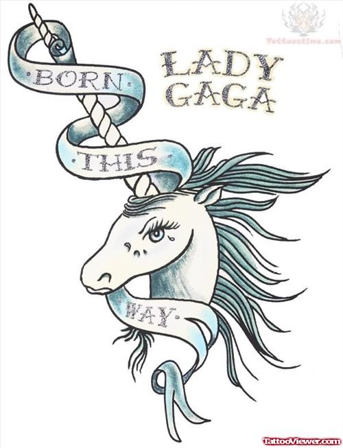 Lady Gaga Unicorn Tattoo