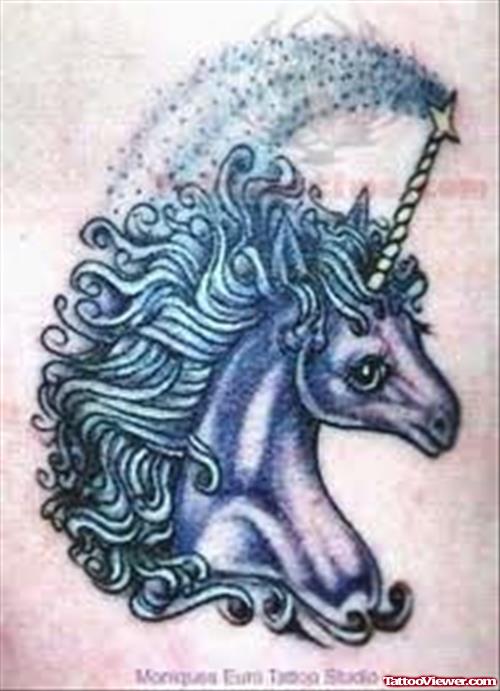 Purple Unicorn Tattoo Image