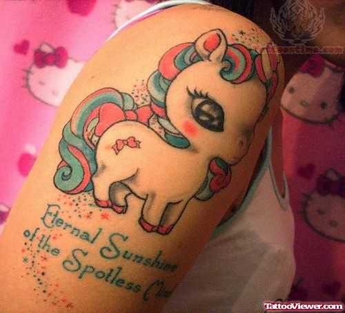 Cute Girl Unicorn Tattoo