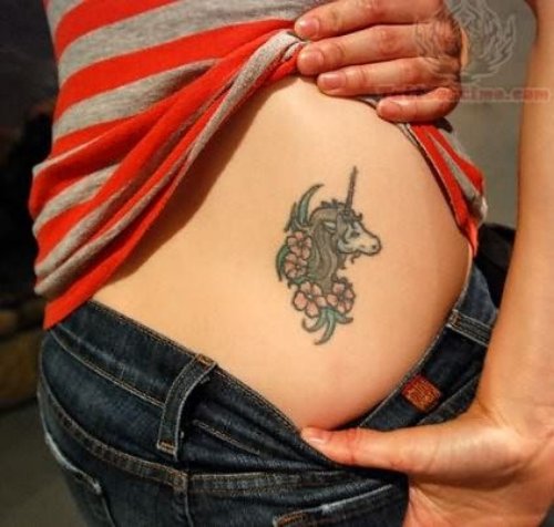 Unicorn Tattoo On Hip