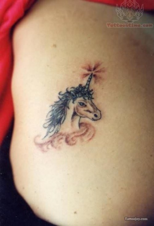 Unicorn Small Tattoo On Back