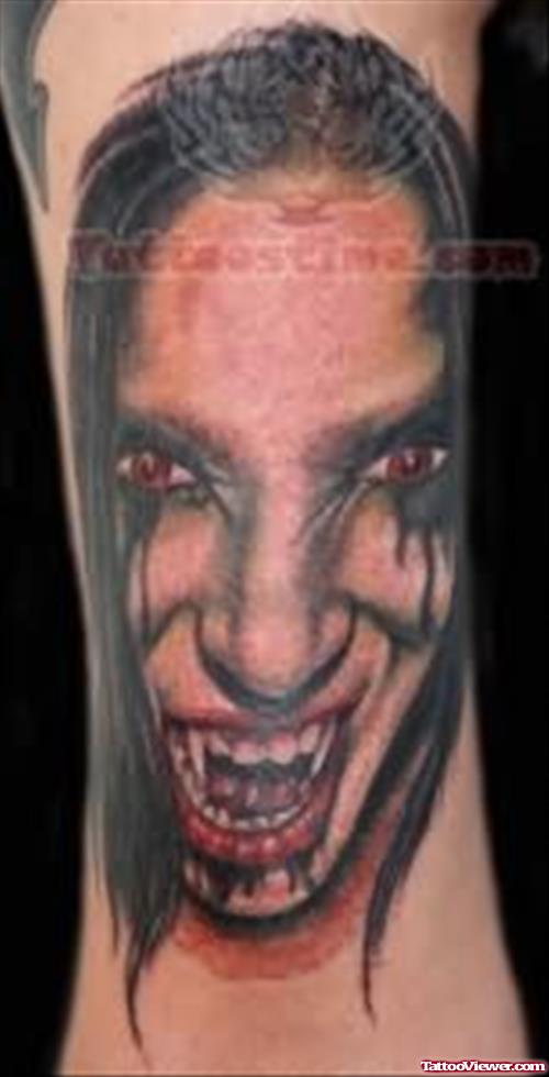 Vampire Scary Portrait Tattoo