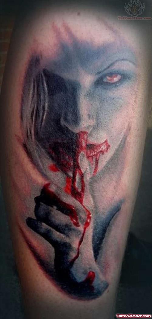 Vampire Scary Girl Tattoo