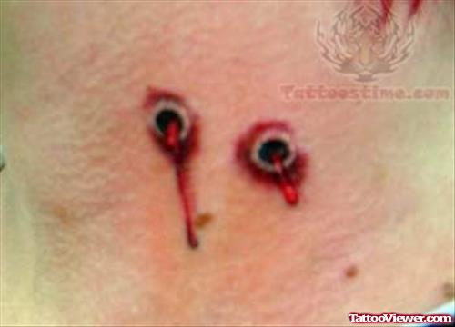 Vampire Bites Tattoo On Neck