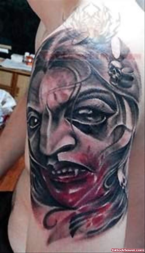 Vampire Shoulder Tattoo