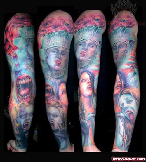 Vampire Sleeve Tattoos