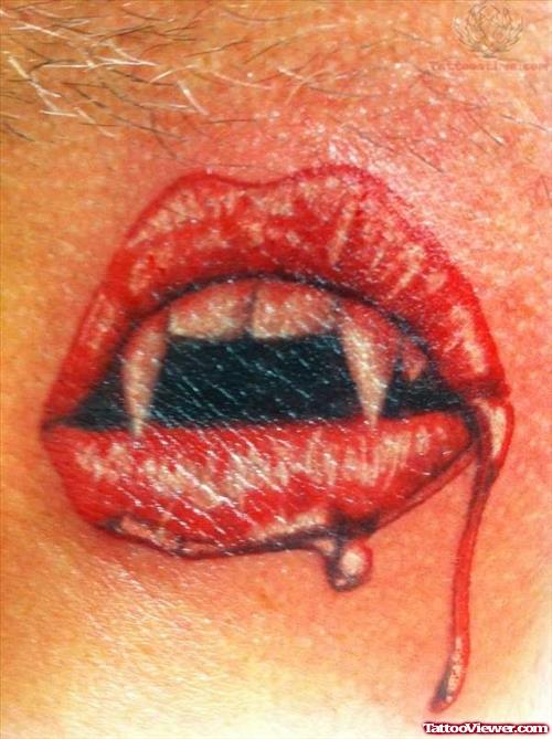 Vampire Mouth Tattoo