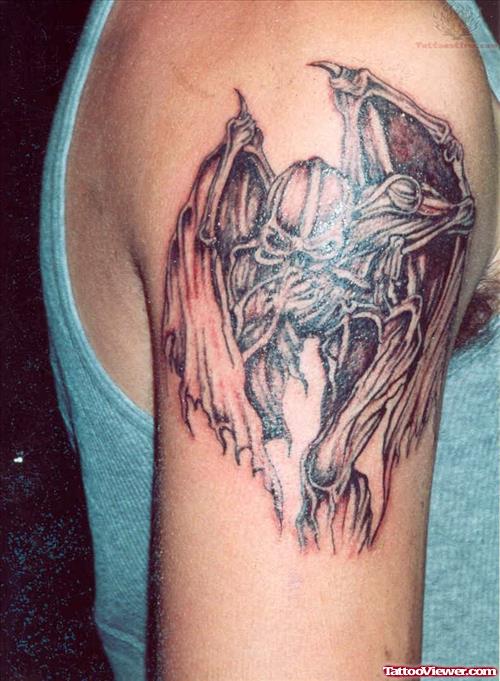 Vampire Bat Tattoo On Shoulder