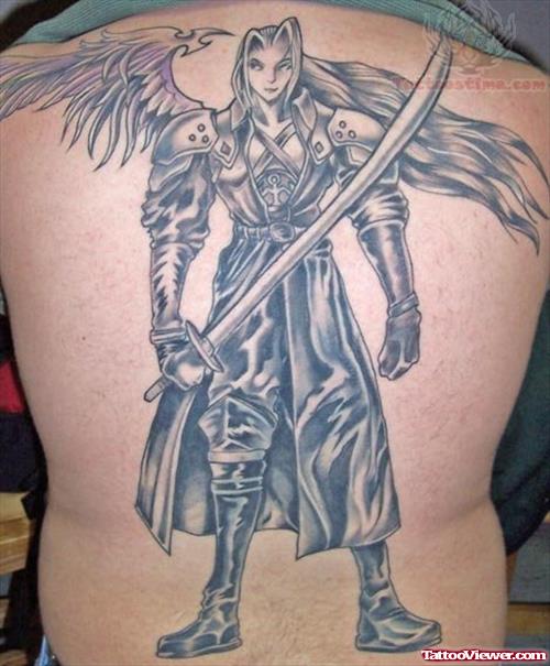 Large Video Game Tattoo On Full Back