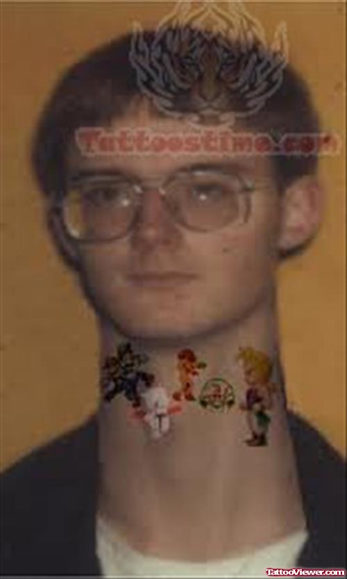 Video Game Tattoo On Neck
