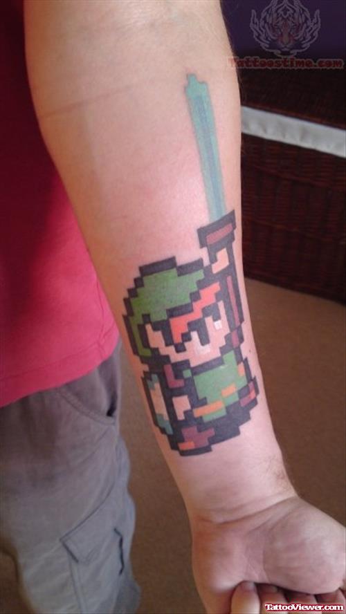 Video Game Tattoo On Arm