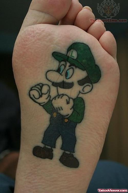 Mario Tattoo Under Foot