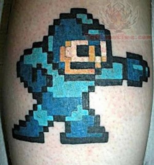 Video Games Blue Ink Tattoos