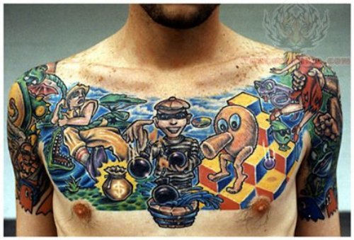 Gaming Tattoo On Chest