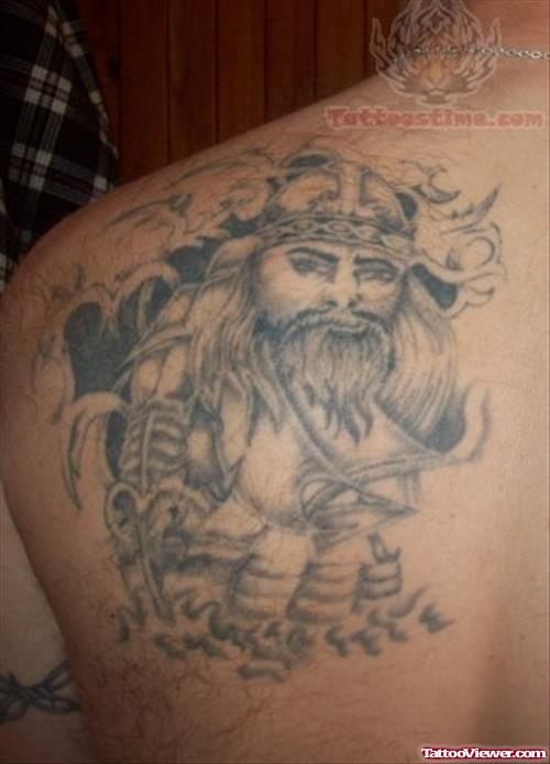 Back Shoulder Viking Tattoo