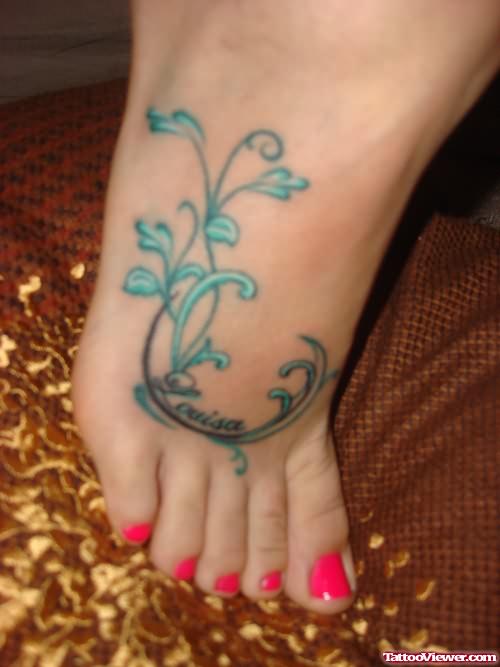 Vine Tattoo On Girl Foot