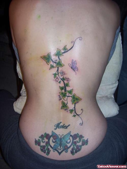 Vine And Butterfly Tattoo