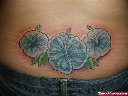 Hibiscus Flower Tattoo On Waist