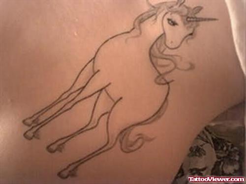 Fantasy Horse Tattoo On Waist