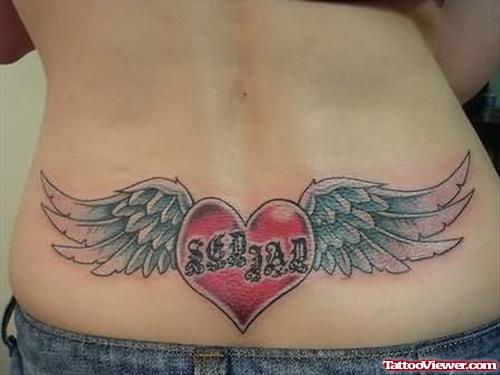 Wings Tattoo On Waist