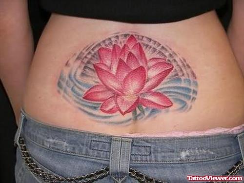 Awesome Lotus Tattoo On Waist
