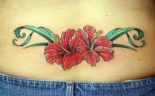 Hibiscus Amazing  Tattoo On Waist