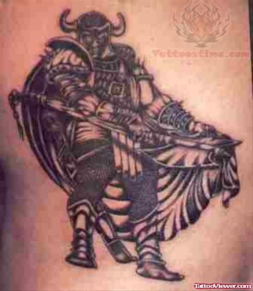 Black Dressed Warrior Tattoo